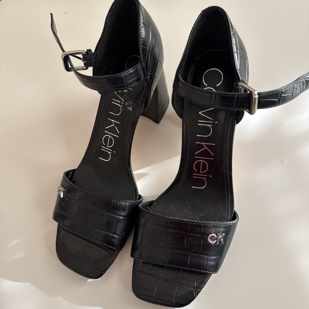 Calvin Klein black block heels
